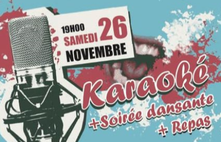 Soirée  souper karaoké et soirée dansante le 26 novembre 2022
Salle paroissiale rue des combattants 10 6280 Gerpinnes