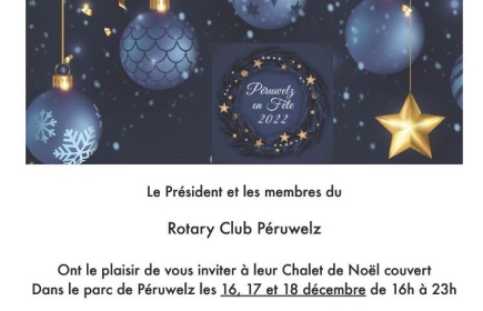 Nous avons le plaisir de vous inviter au marché de Noël de Péruwelz le week-end du 16 au 18 décembre prochain.